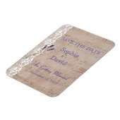 Romantisch muziekblad Lavendel SAVE THE DATE Magneet (Linkerzijde)