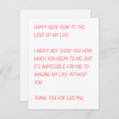 Romantisch Nieuw jaar Feestdagenkaart (Voorkant / Achterkant)