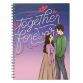 Romantisch Notitieboek Hoesje met Schattige K-Dram (Voorkant)