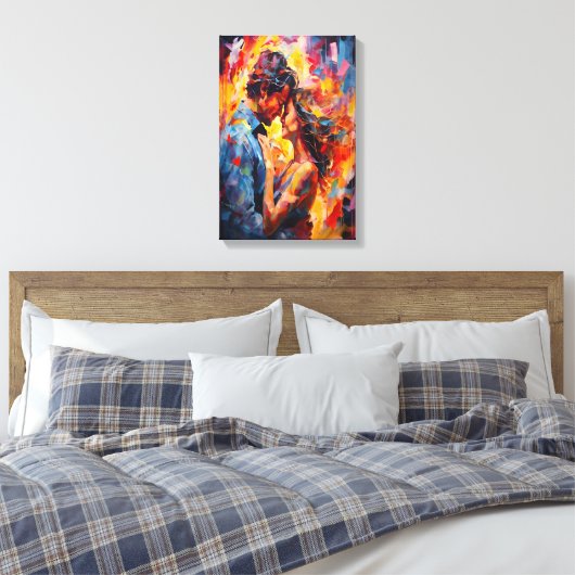 Romantisch Omarm Expressionisme Abstracte Liefde K Canvas Afdruk (Insitu (Slaapkamer))