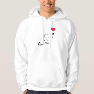Romantisch ontwerp met eerste letter van de liefde hoodie