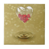 Romantisch ontwerp van glashart tegeltje (Voorkant)