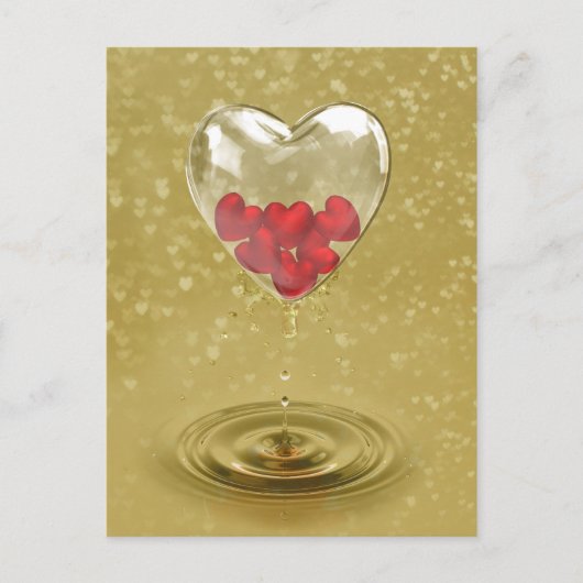 Romantisch ontwerp voor het hart van glas briefkaart (Voorkant)