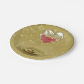 Romantisch ontwerp voor het hart van glas papieren bordje (Gekanteld)