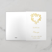 Romantisch Open Bloemen Hart Liefde Folie Wenskaart (Buiten Laag)