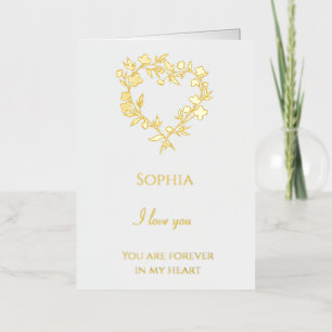 Romantisch Open Bloemen Hart Liefde Folie Wenskaart