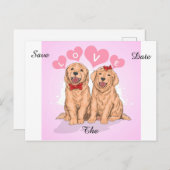 Romantisch paar aankondigingskaart (Voorkant / Achterkant)