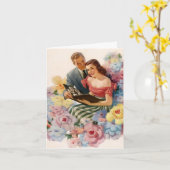 Romantisch paar, Birthday Kaart (Gele Bloem)