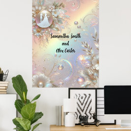 Romantisch paar bruiloft poster