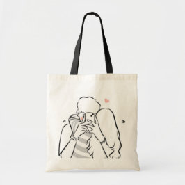 Romantisch paar Canvas tas - Schattige liefdesgesc