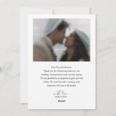 Romantisch paar Dank u bruiloft Kaart (Achterkant)