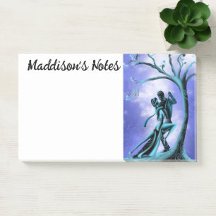 Romantisch paar danst de tango blauw post-it® notes