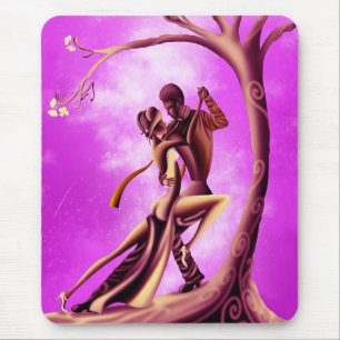 Romantisch Paar dat de Tango danst roze Muismat