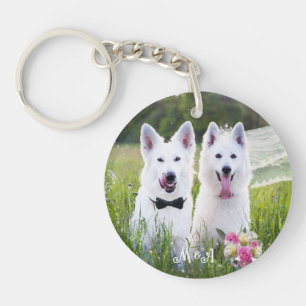 Romantisch paar honden gaan trouwen sleutelhanger