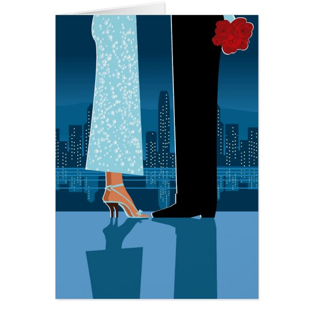 Romantisch paar in de stad (Voorkant)