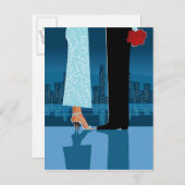 Romantisch paar in de stad briefkaart (Voorkant / Achterkant)