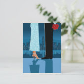 Romantisch paar in de stad briefkaart (Staand voorkant)