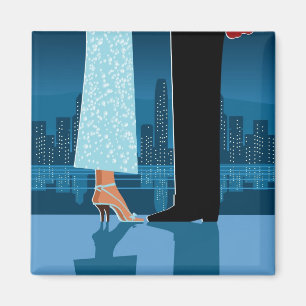 Romantisch paar in de stad magneet