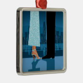 Romantisch paar in de stad metalen ornament (Rechts)