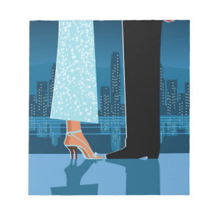 Romantisch paar in de stad notitieblok