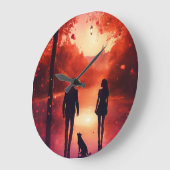 Romantisch paar kunst wandklok - tijdloze liefde d grote klok (Hoek)