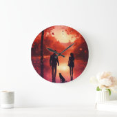 Romantisch paar kunst wandklok - tijdloze liefde d grote klok (Huis)