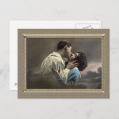 Romantisch paar - liefdevolle kus briefkaart (Voorkant / Achterkant)