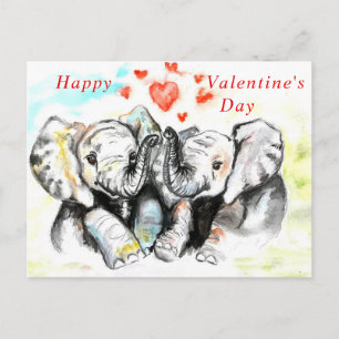 Romantisch paar olifant Valentijnsdag Kaart
