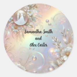 Romantisch paar trouwstickers ronde sticker