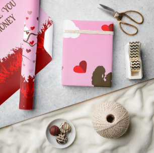 romantisch paar verpakkingspapier cadeaupapier