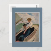 Romantisch  paar, zeilend briefkaart (Voorkant / Achterkant)