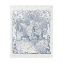 Romantisch Paardrijdster Cottagecore Delft Blauw