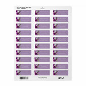 Romantisch Paars Bloemen Retouradres Etiket (Full Sheet)