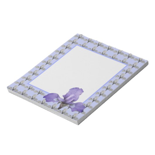 Romantisch Paars en White Iris Pattern Notitieblok (Gedraaid)