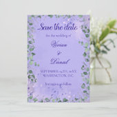 Romantisch Paarse groen Save the Date Wedding (Staand voorkant)