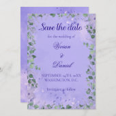 Romantisch Paarse groen Save the Date Wedding (Voorkant / Achterkant)