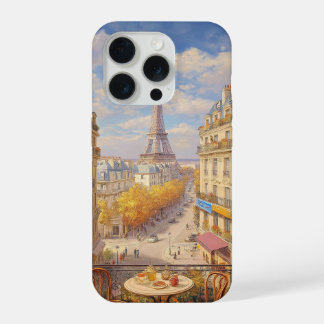 Romantisch Parijs balkon uitzicht olieverfschilder iPhone 15 Pro Hoesje