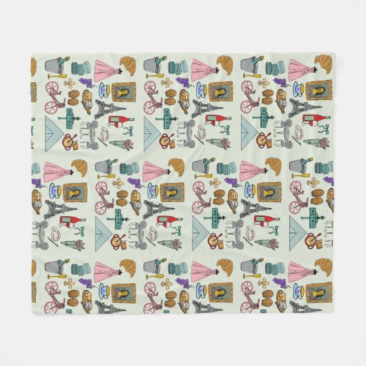 Romantisch Parijs Fleece Deken (Voorkant (Horizontaal))