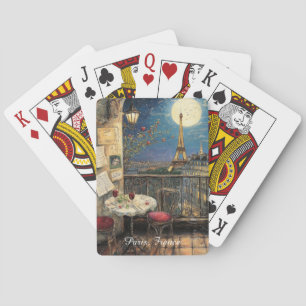 Romantisch Parijs Frankrijk Eiffeltoren Illustrati Pokerkaarten
