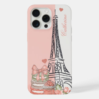 Romantisch Parijs Thema Gepersonaliseerd iPhone 15 Pro Max Hoesje
