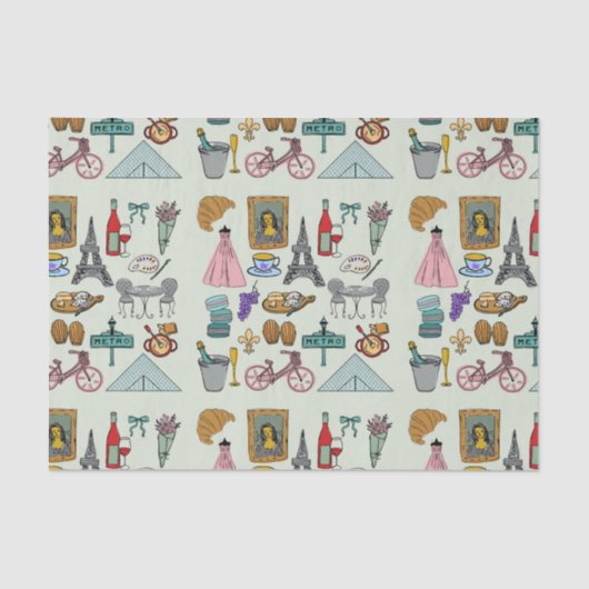 Romantisch Parijs Tissuepapier (Voorkant)