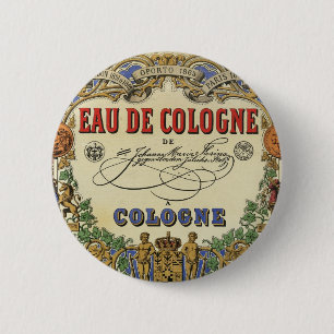 Romantisch parisiaans etiket op parfum. ronde button 5,7 cm
