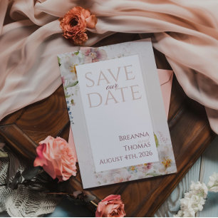 Romantisch pastel bloemenlente ontwerp kaart