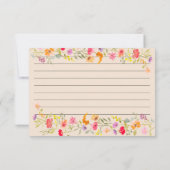 Romantisch Pastel Wildflower Bloom bruidsrecept Kaart (Achterkant)