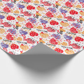 Romantisch patroon jij en ik. Kleurrijk aan wit Cadeaupapier (Hoek)