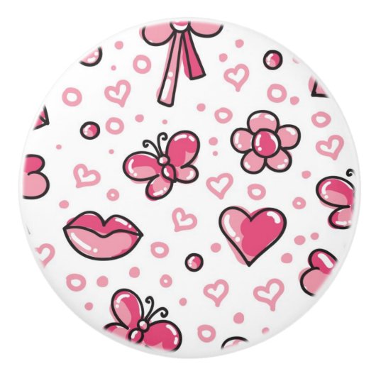 romantisch patroon keramische knop (Voorkant)