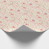 Romantisch patroon met hart en nieren cadeaupapier (Hoek)