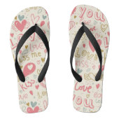 Romantisch patroon met hart en nieren teenslippers (Voetbed)