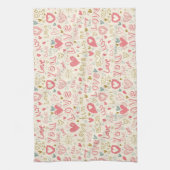 Romantisch patroon met hart en nieren theedoek (Verticaal)