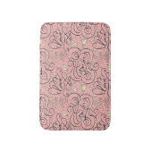 Romantisch patroon met hart en vogels badmat (Voorkant Verticaal)